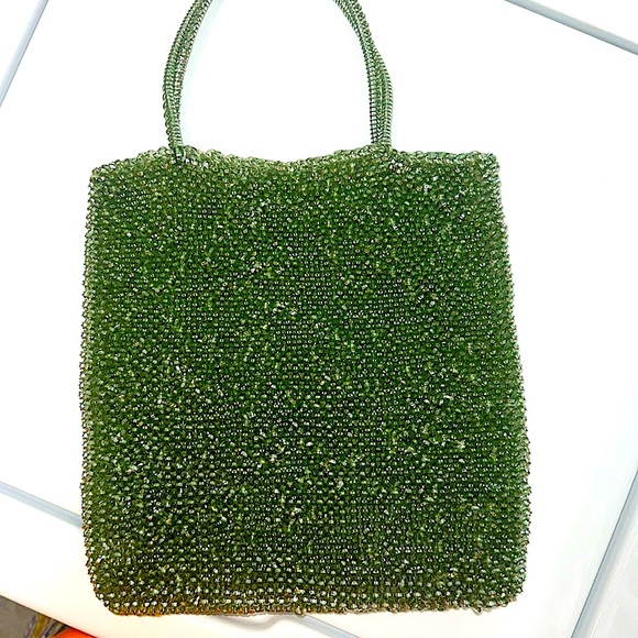 EUC Anteprima Light Green Beaded Handled mini Tote - Picture 1 of 9